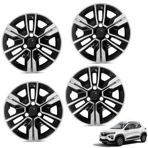 Jogo de Calota Kwid Outsider 2023 Aro 14 Pressão Preto e Prata